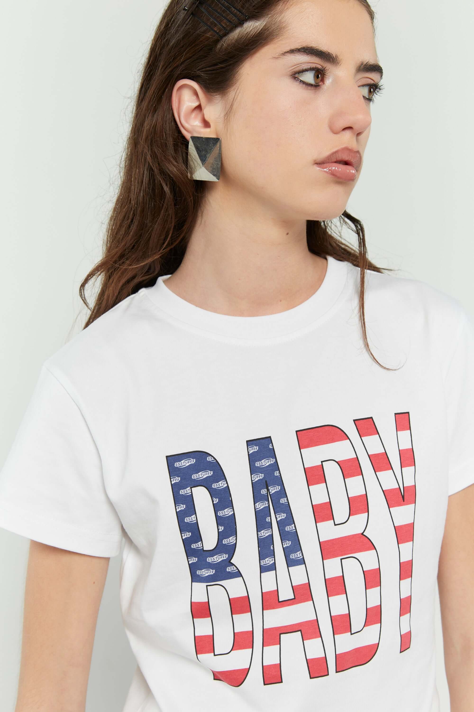 SSSTUFFF Baby USA T-shirt - White