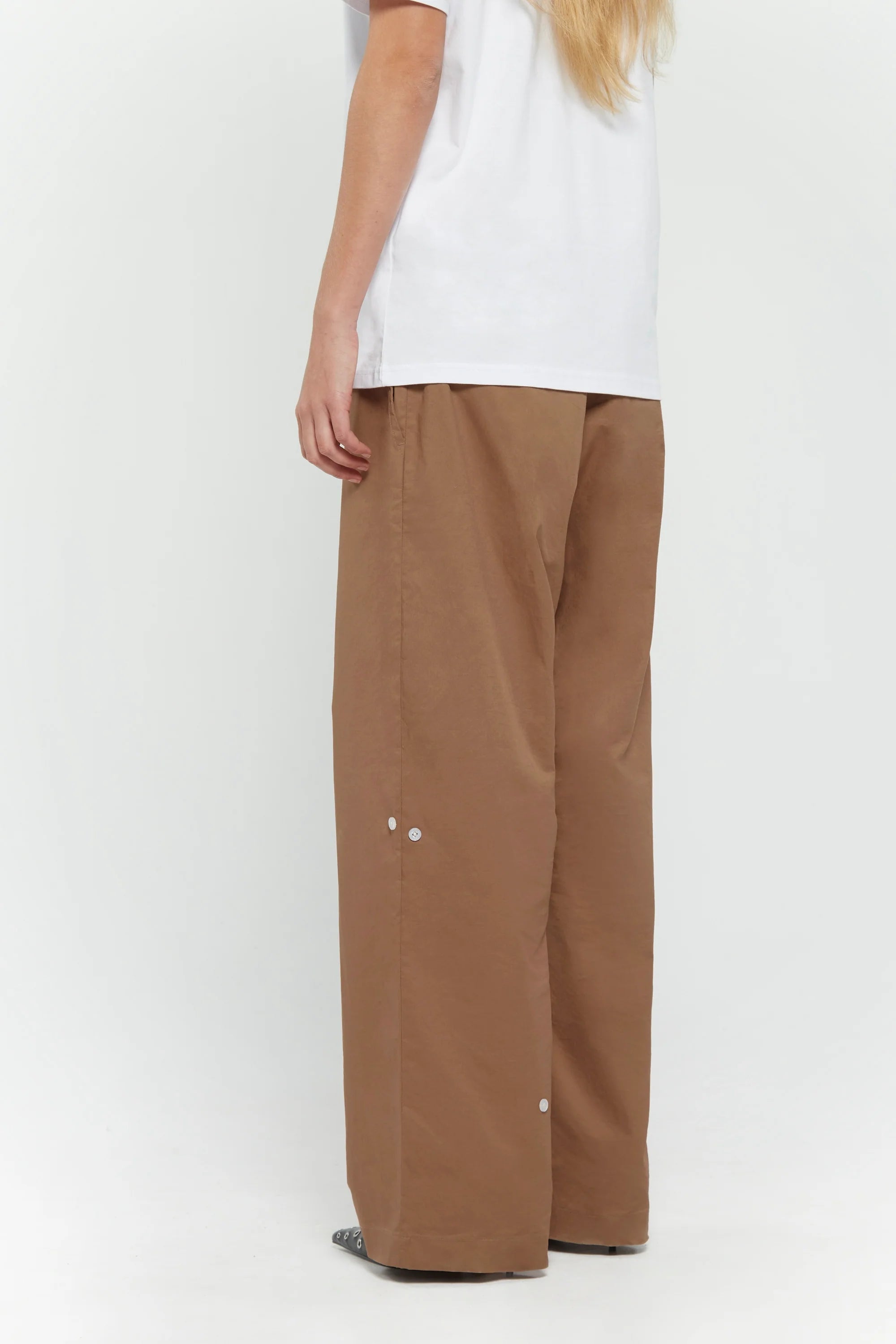 SSSTUFFF Button Twill Trousers- Beige