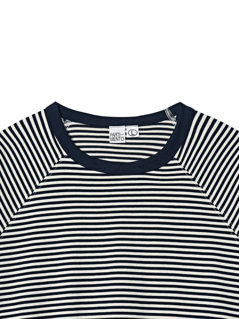 Partimento Stripe Pullover Half Tee - Navy