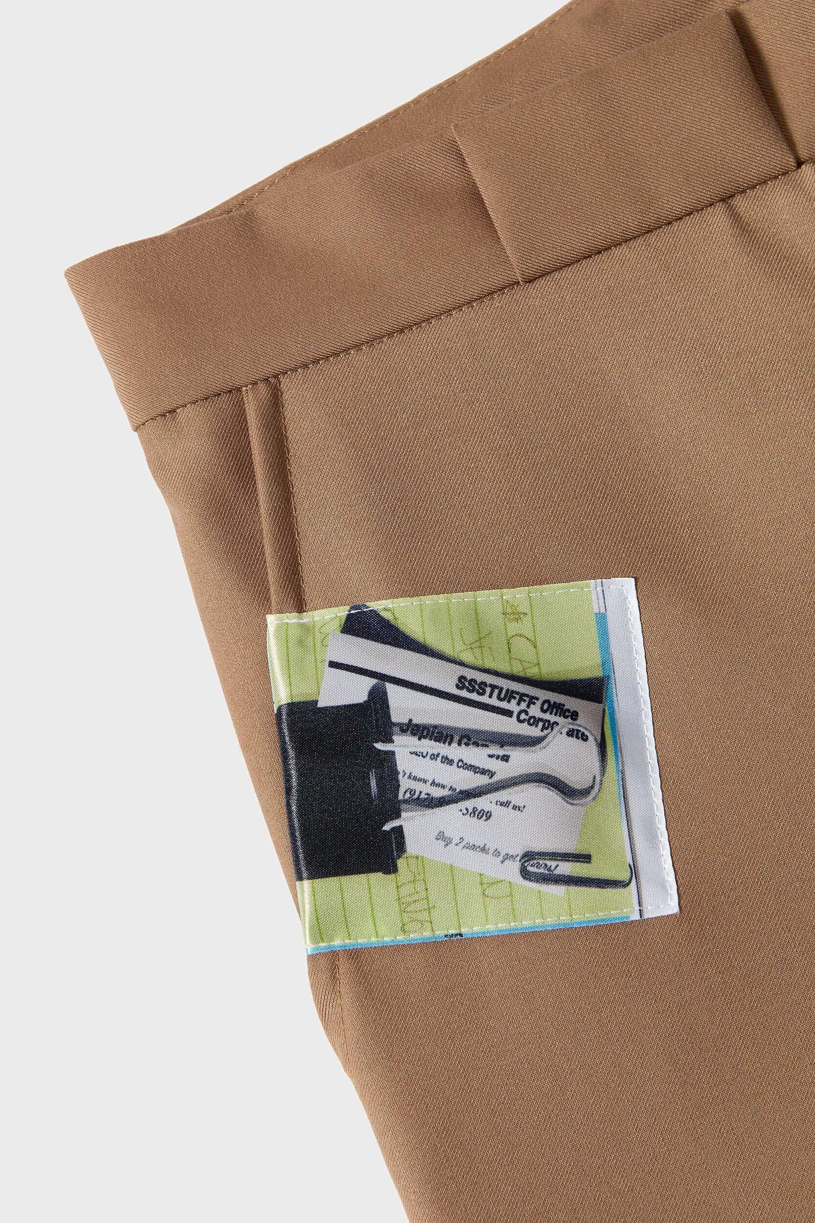 SSSTUFFF Button Twill Trousers- Beige