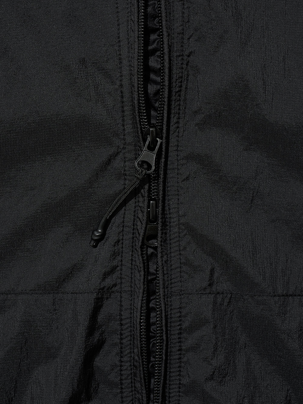 Partimento - Puckering Sheer Hood Zip-up Black