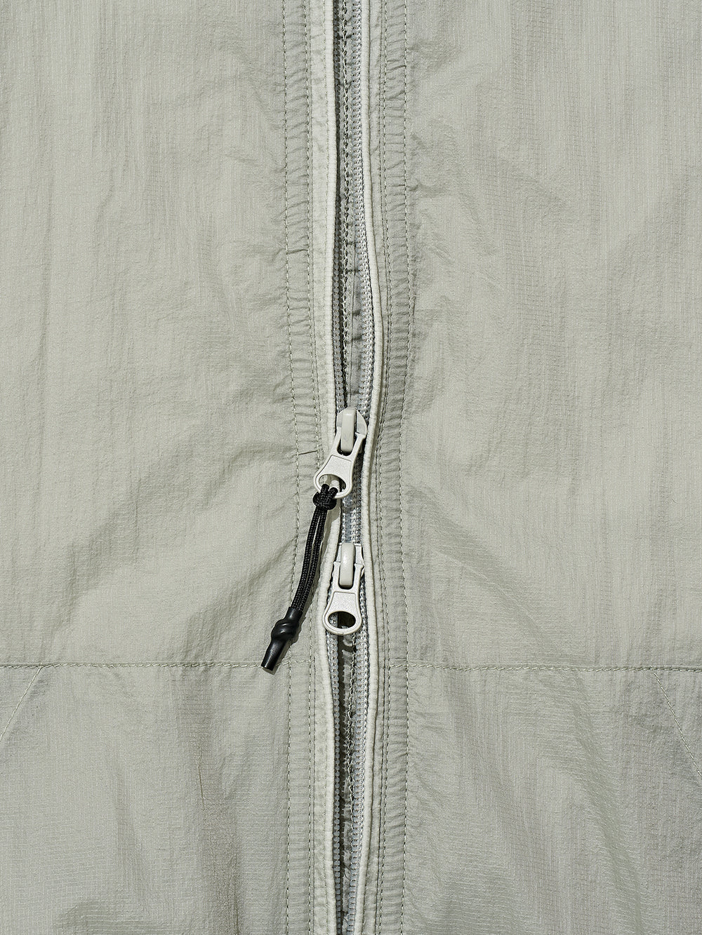 Partimento - Puckering Sheer Hood Zip-up Gray