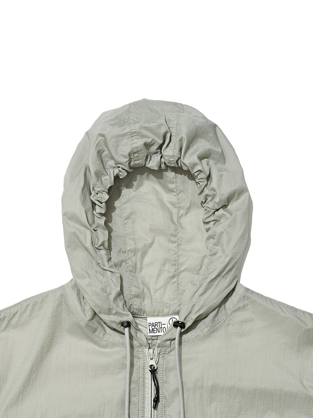 Partimento - Puckering Sheer Hood Zip-up Gray