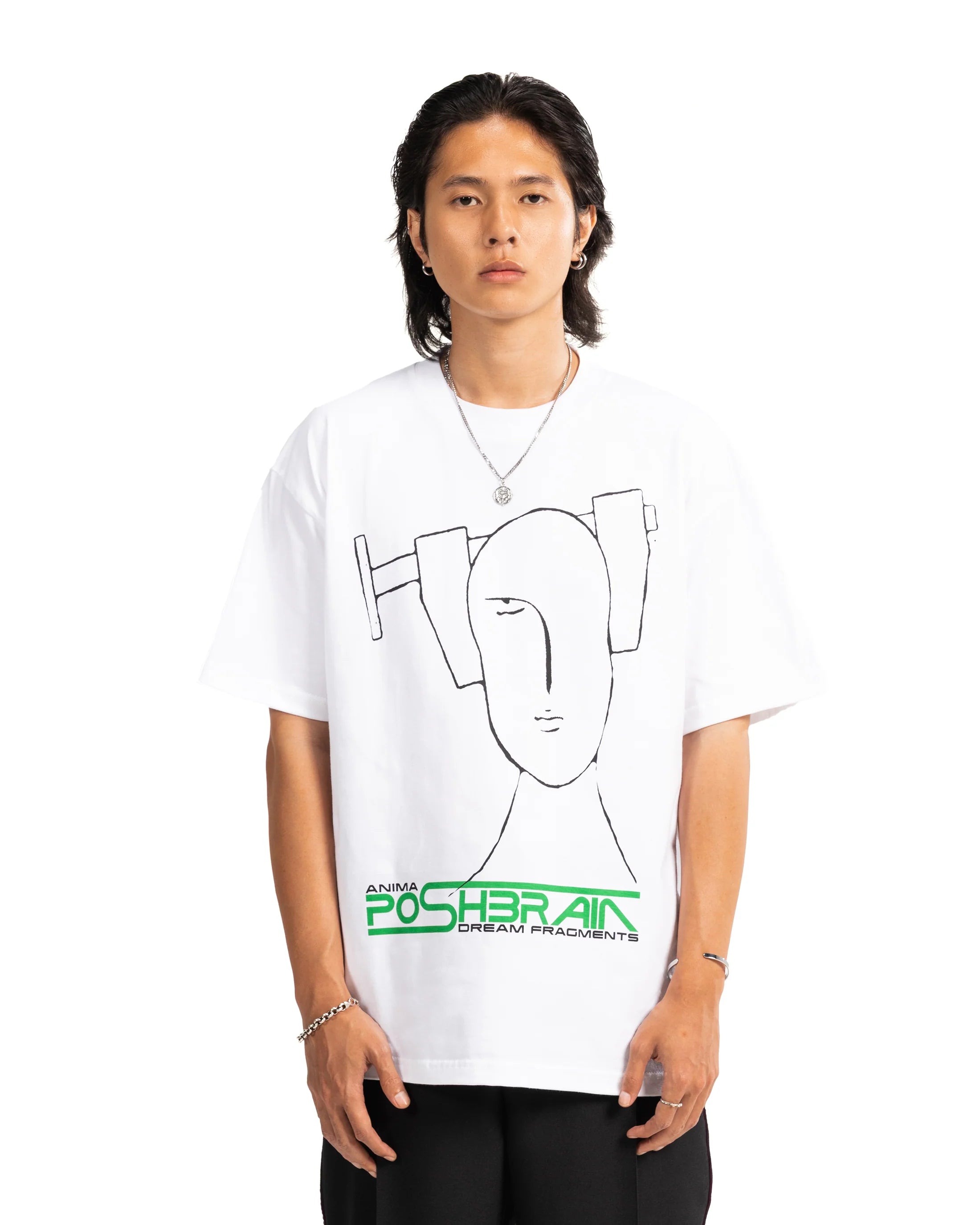 POSHBRAIN PORTABLE HEAD TEE - WHITE