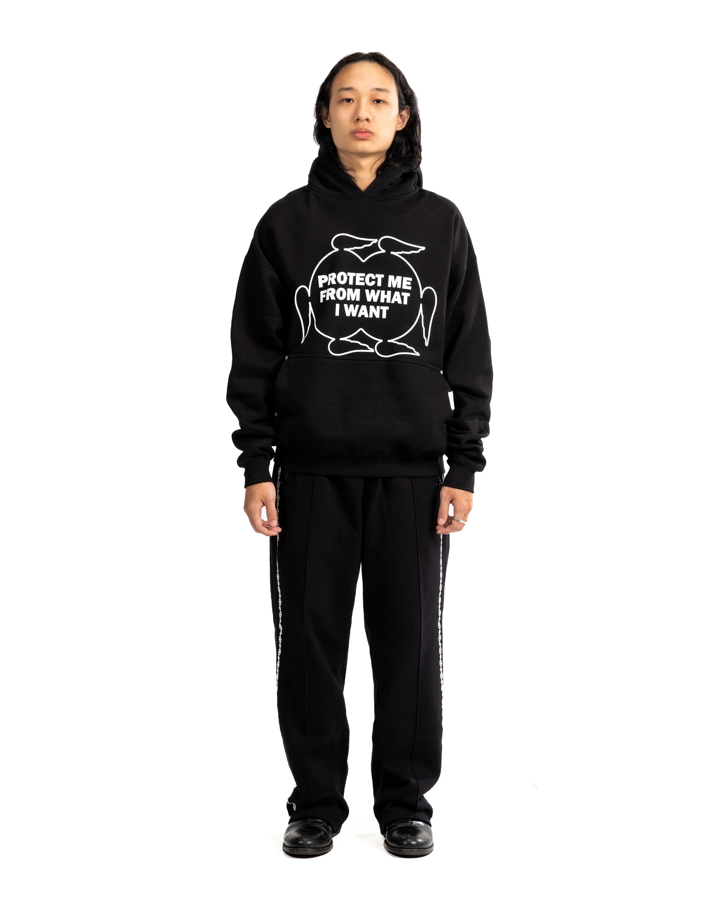 POSHBRAIN HOLZER HOODIE - BLACK