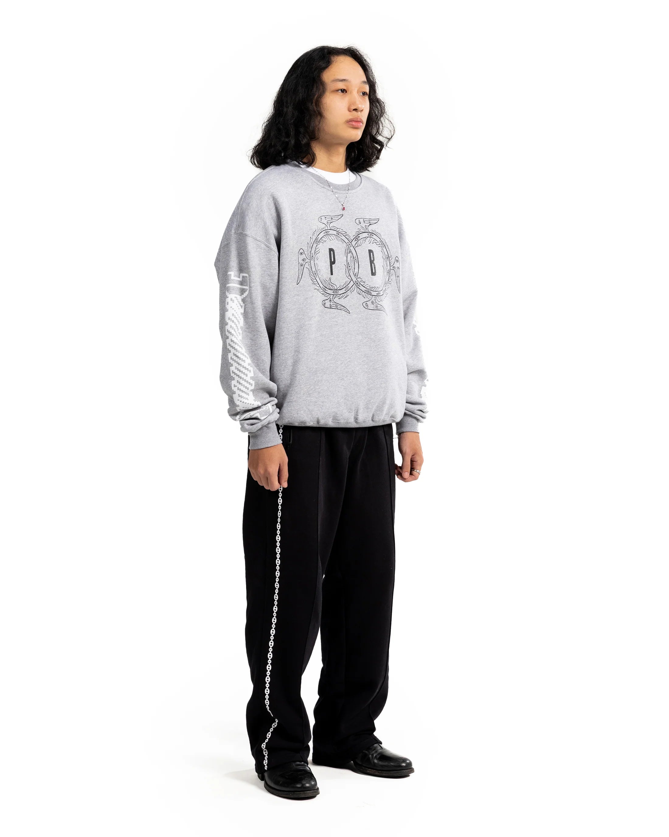 POSHBRAIN SCREWN CREWNECK - MISTY GRAY