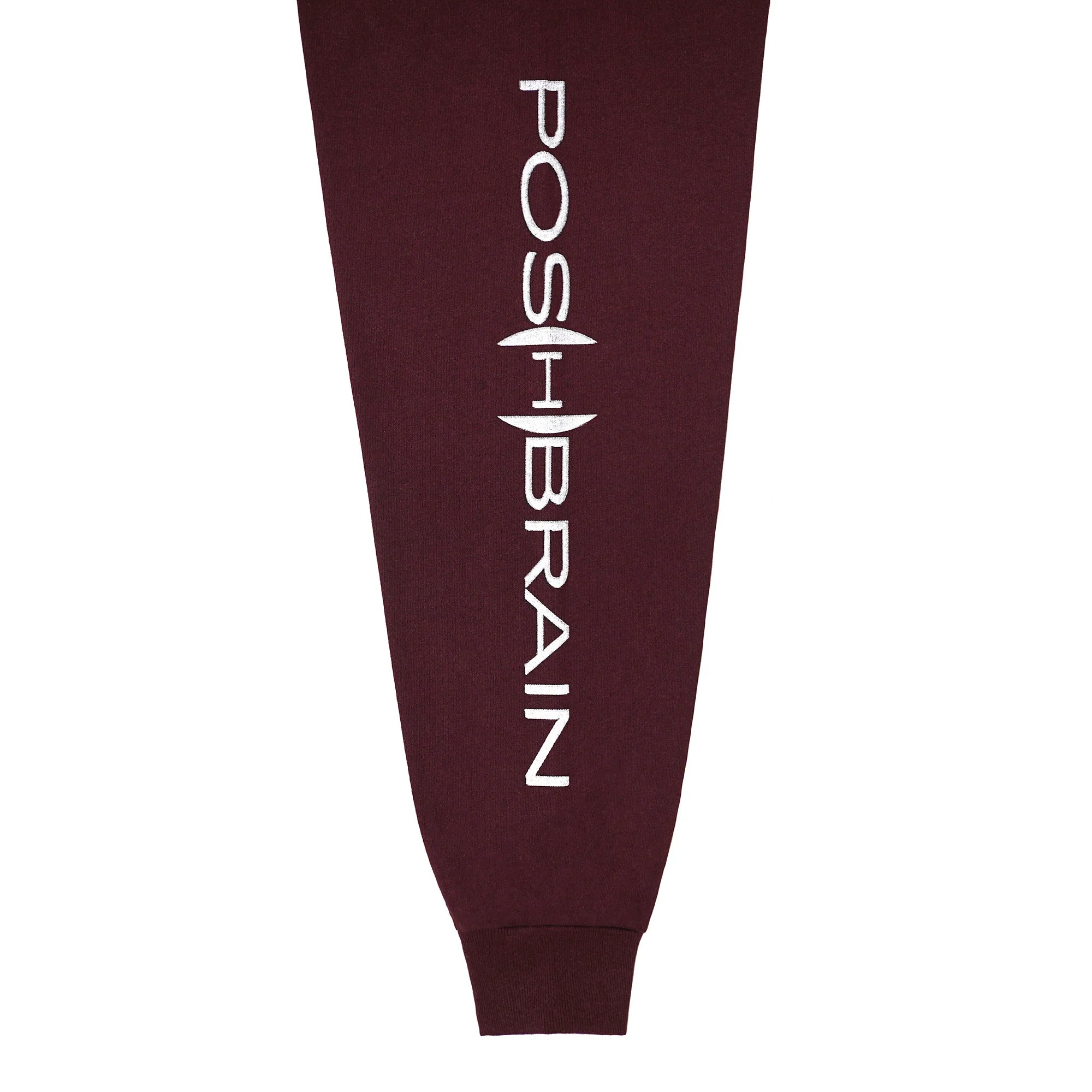 POSHBRAIN DISSC LONGSLEEVE TEE - BURGUNDY