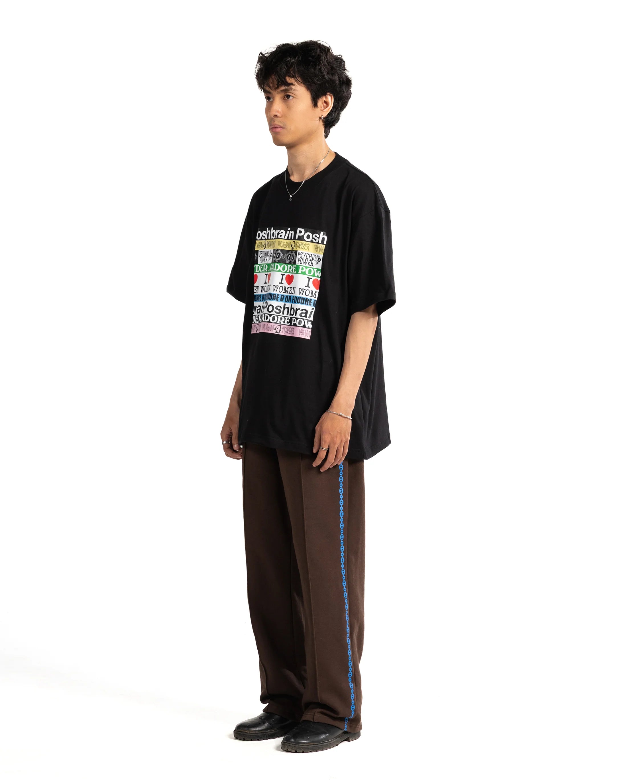 POSHBRAIN TEXTING TEE - BLACK