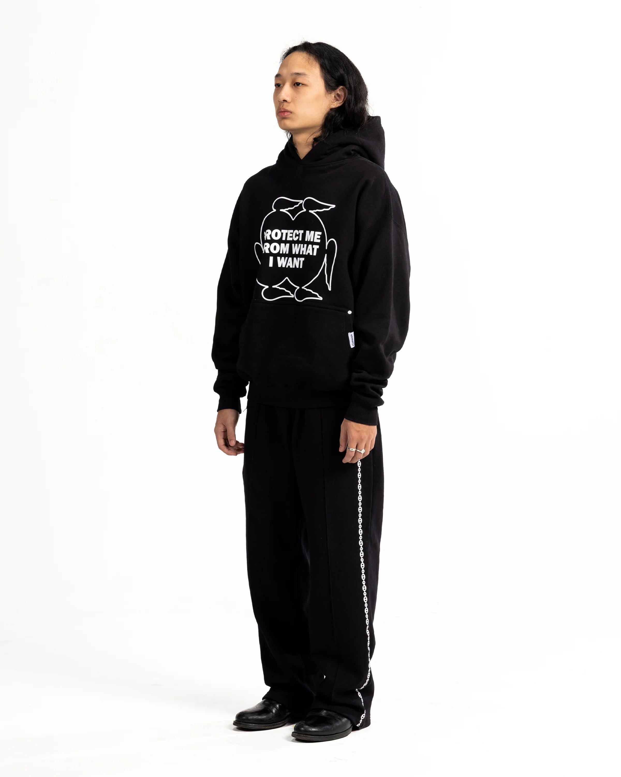 POSHBRAIN HOLZER HOODIE - BLACK