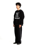 POSHBRAIN WORKS SIDE ZIPPER CREWNECK - BLACK