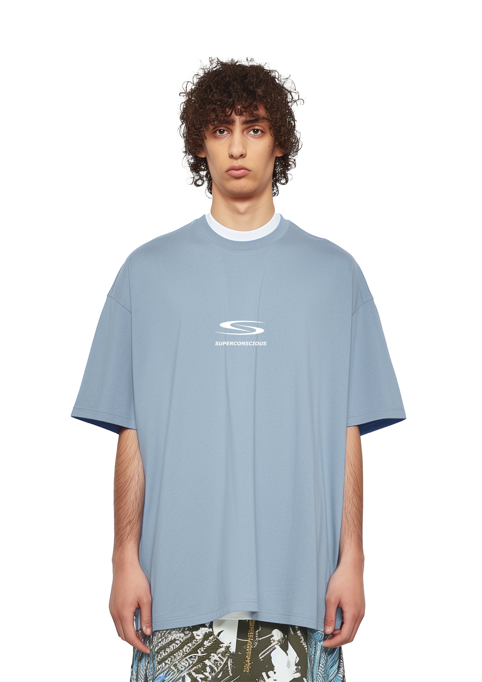 Superconscious Bubble Oval S T-Shirt Washed Blue