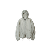 Partimento - Puckering Sheer Hood Zip-up Gray