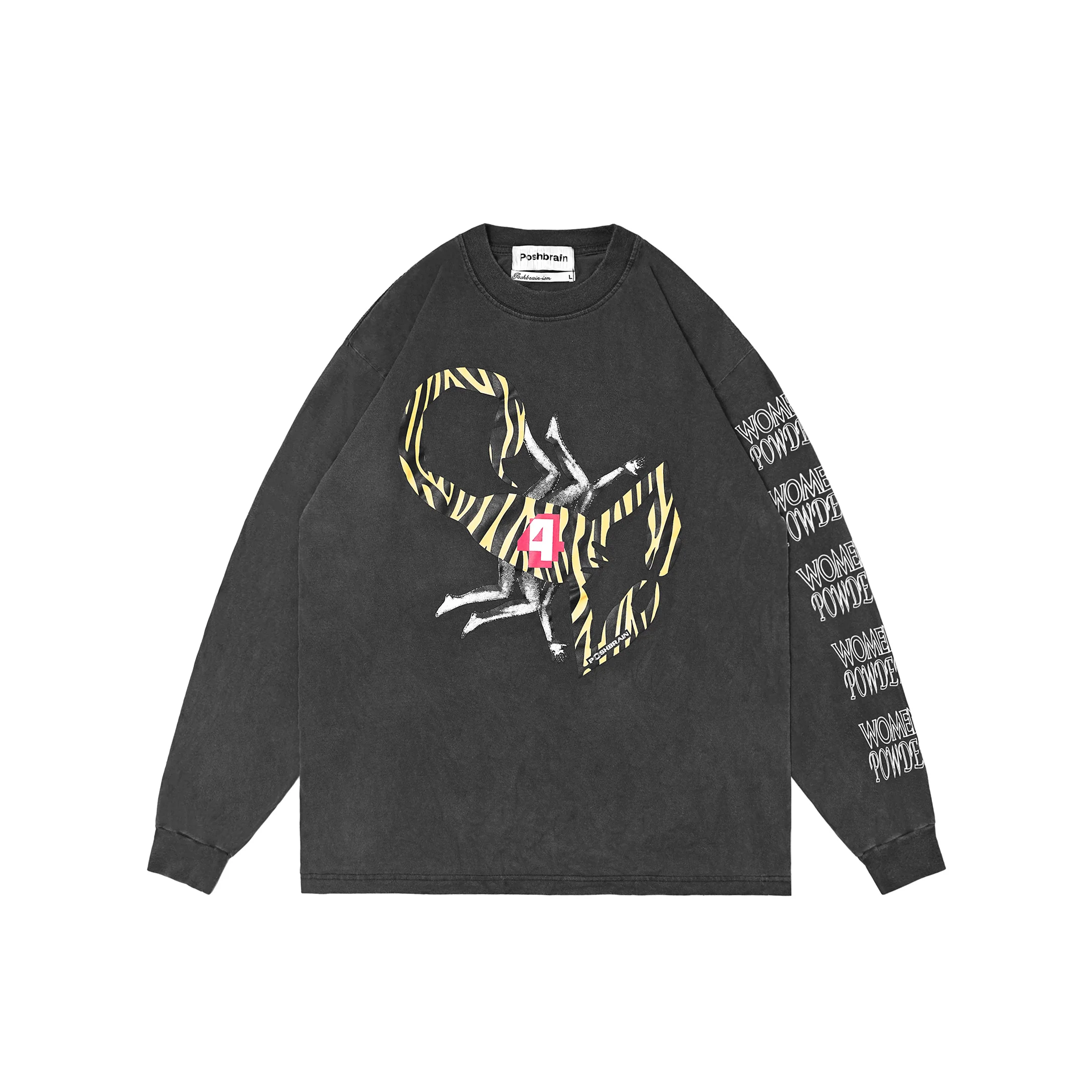 POSHBRAIN SCORS WASHED TEE - GRAY WASHED
