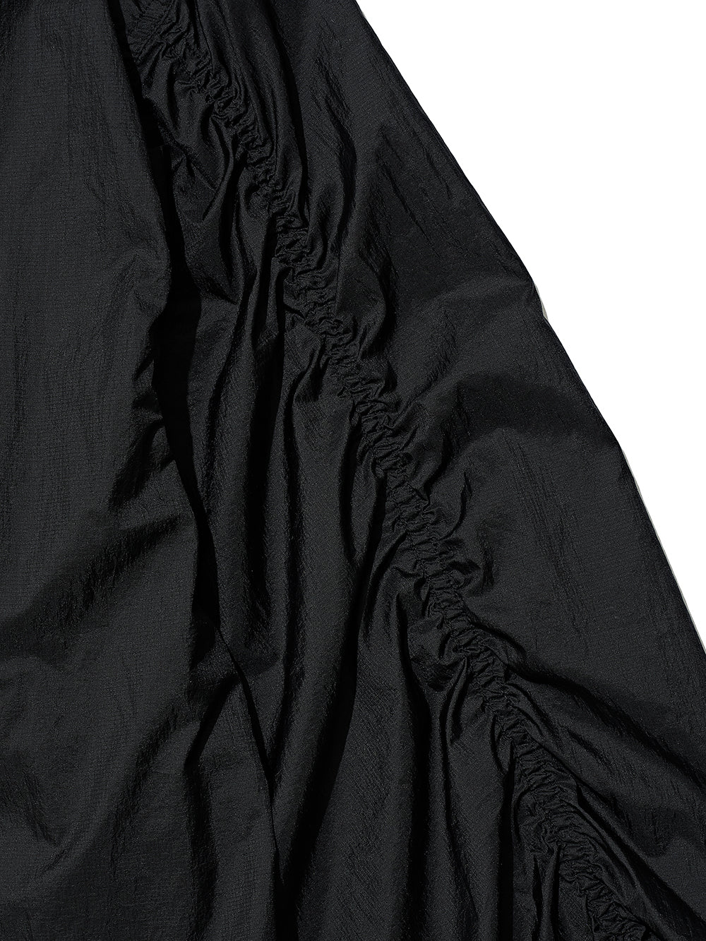 Partimento - Puckering Sheer Hood Zip-up Black