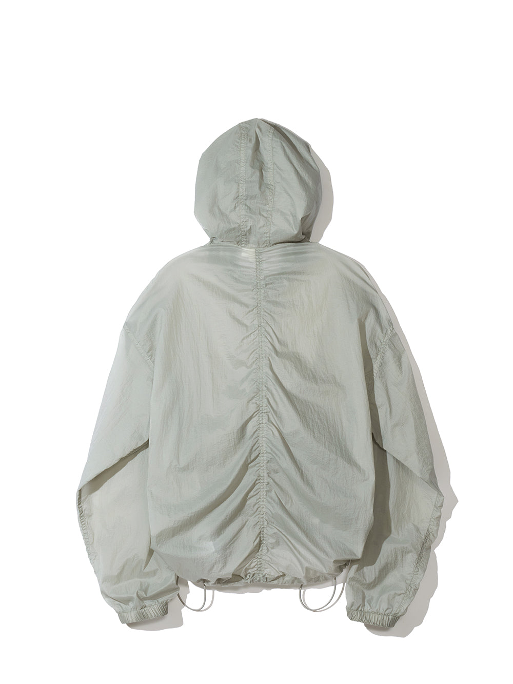 Partimento - Puckering Sheer Hood Zip-up Gray