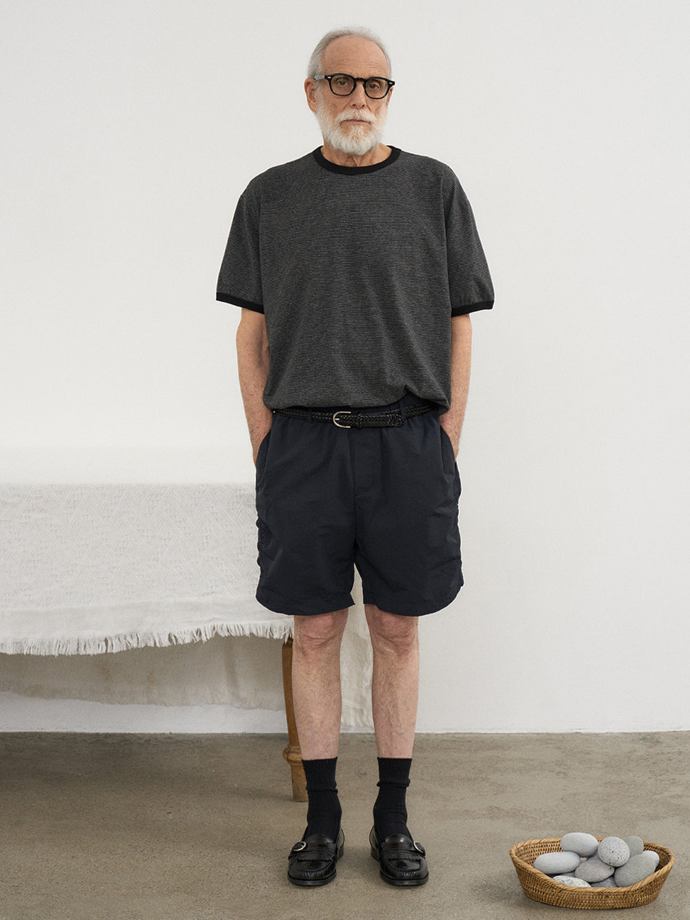Partimento Side Puckering Shorts - Navy