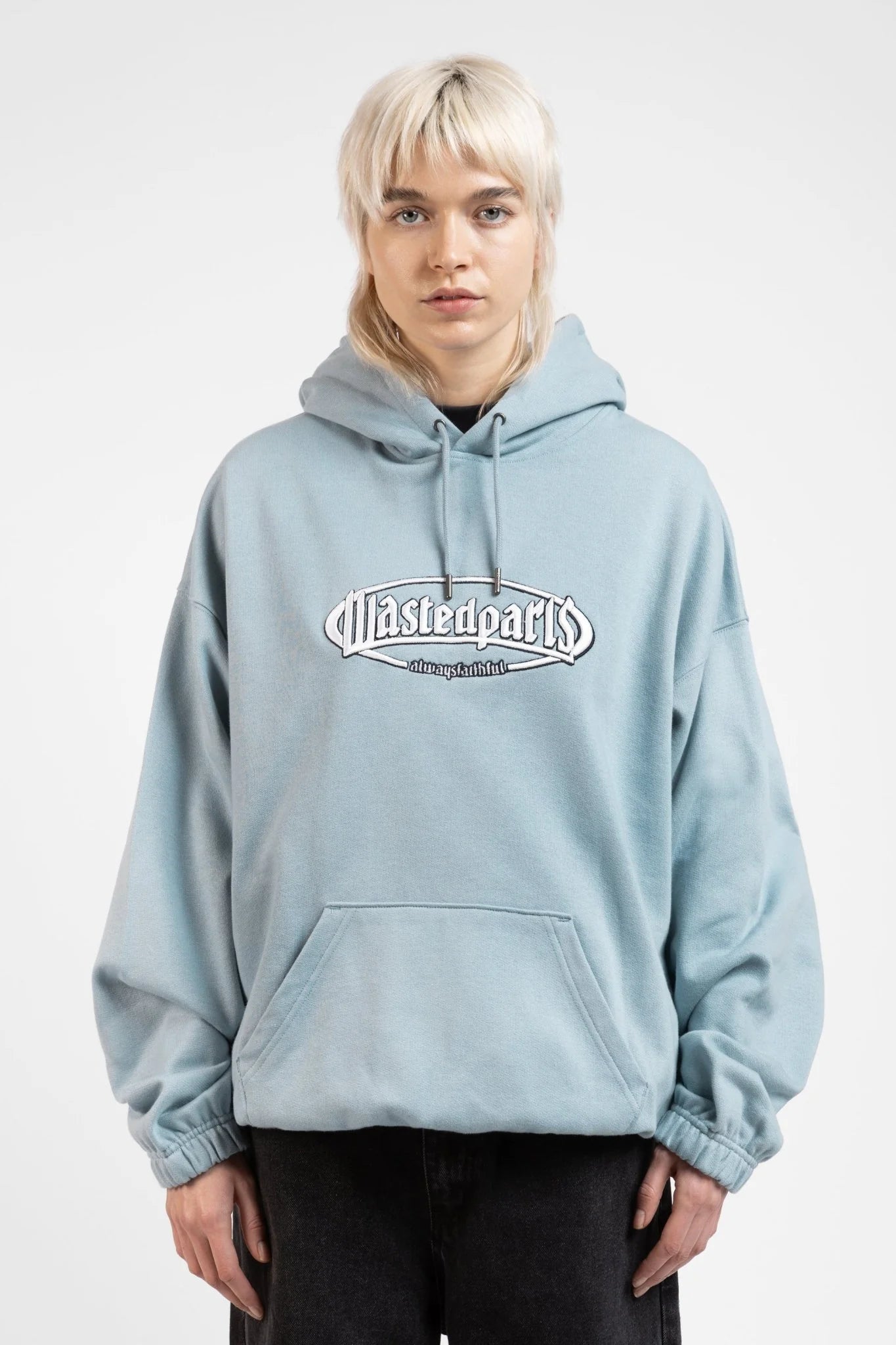 Wasted Paris Yard Boxy Hoodie - Light Blue