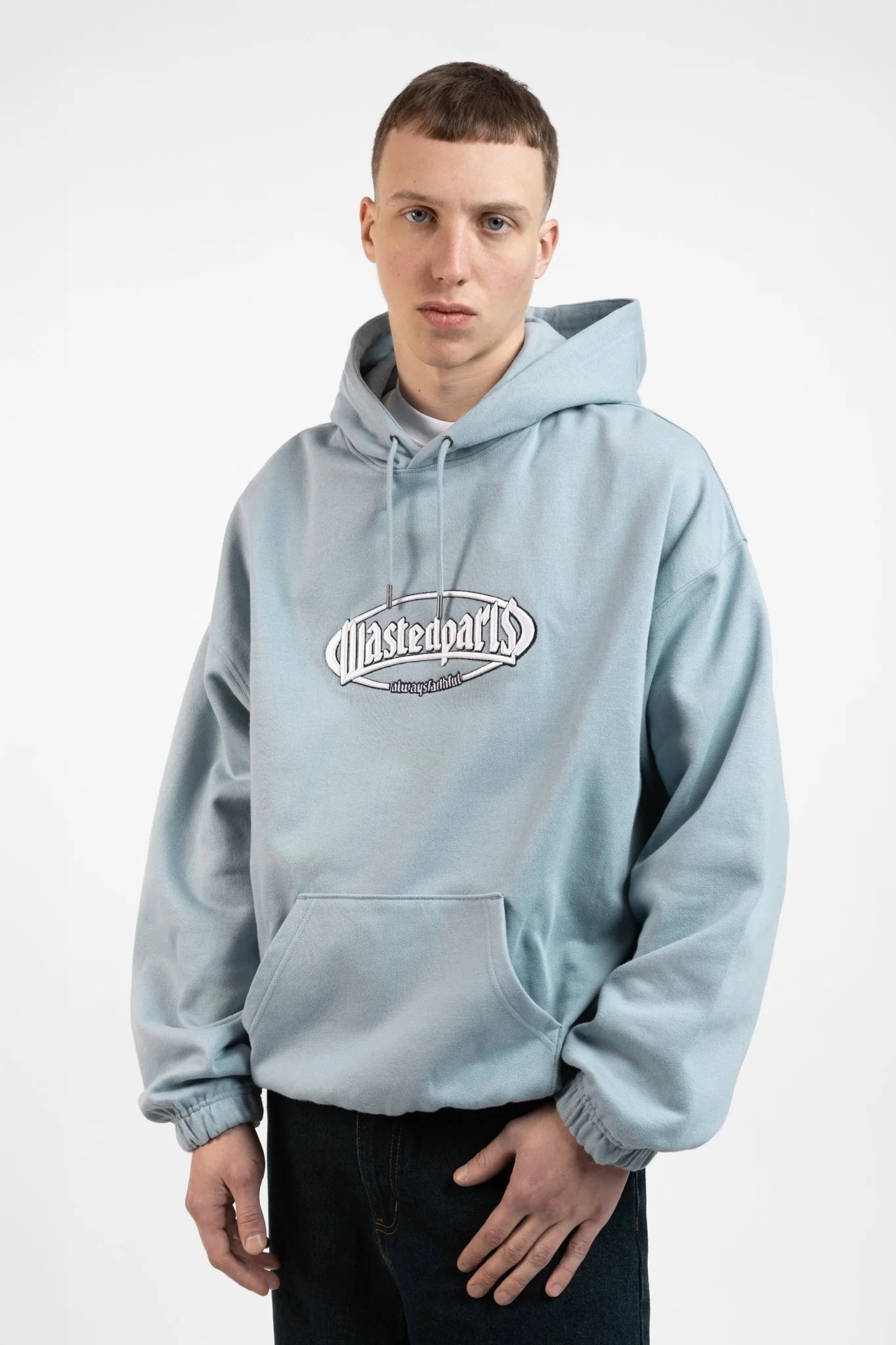 Wasted Paris Yard Boxy Hoodie - Light Blue