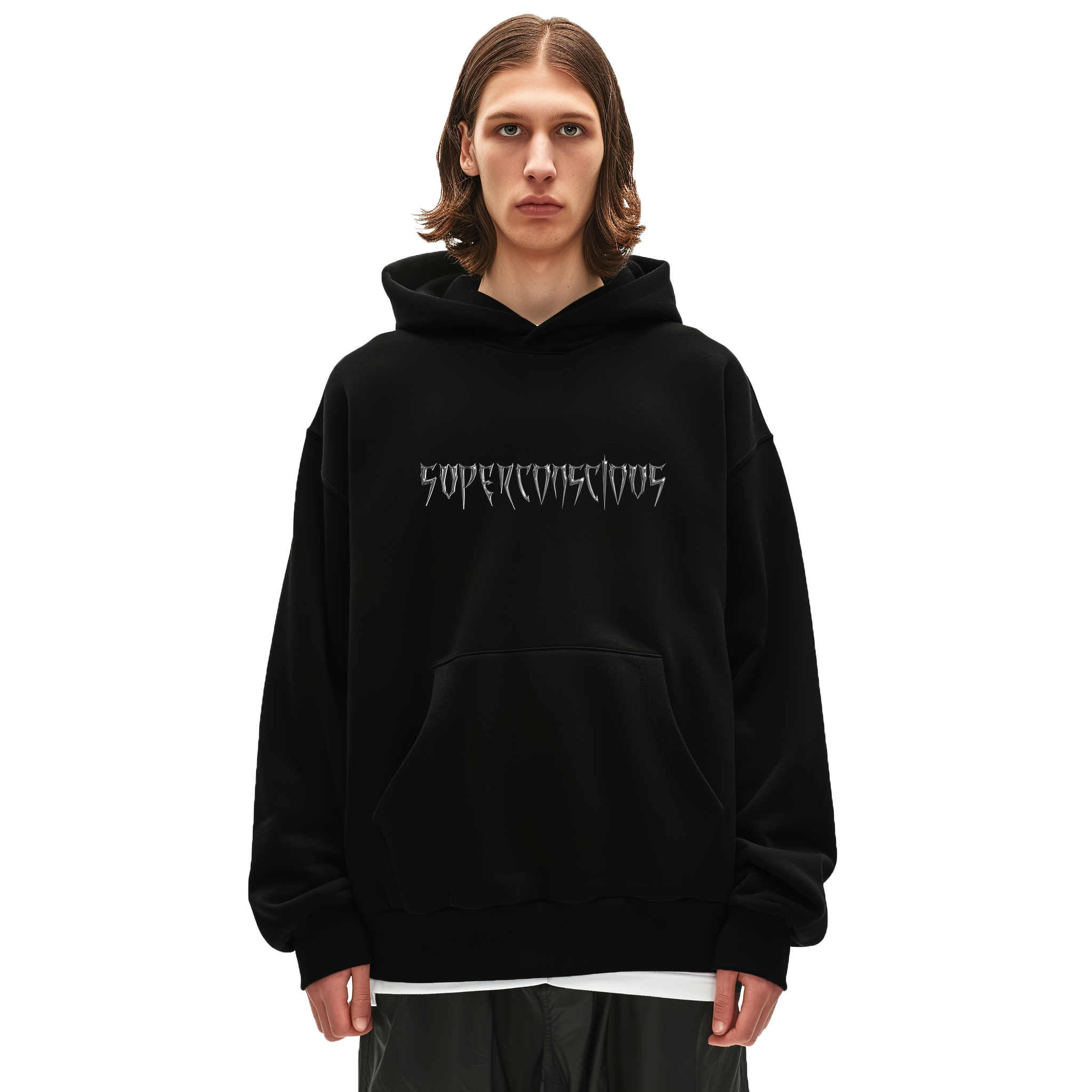 Superconscious Logo Hoodie - Black/Liquid Metal