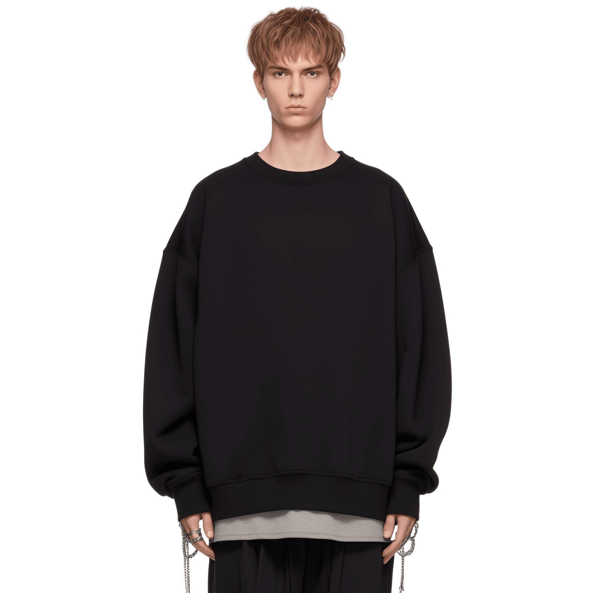 Superconscious Oversized Organic Crewneck - Black - SUPERCONSCIOUS BERLIN