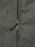 Partimento - Puckering Sheer Hood Zip-up Khaki