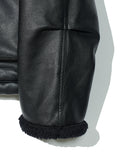 Partimento Leather Boa Fleece Mouton Jacket Black