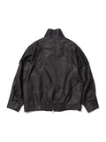 Partimento Vintage Leather Bomber Jacket Dark Brown