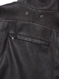 Partimento Vintage Leather Bomber Jacket Dark Brown