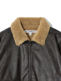 Partimento Leather Boa Fleece Mouton Jacket Brown