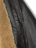 Partimento Leather Boa Fleece Mouton Jacket Brown