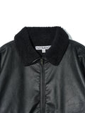 Partimento Leather Boa Fleece Mouton Jacket Black