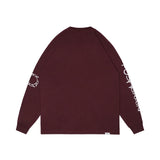 POSHBRAIN DISSC LONGSLEEVE TEE - BURGUNDY