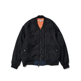 Partimento Detachable Layered Ma-1 Bomber Jacket Black