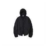Partimento - Puckering Sheer Hood Zip-up Black