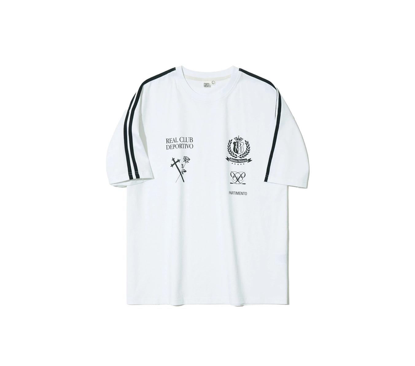 Partimento Striped Football T-shirt - White - S - T-Shirts