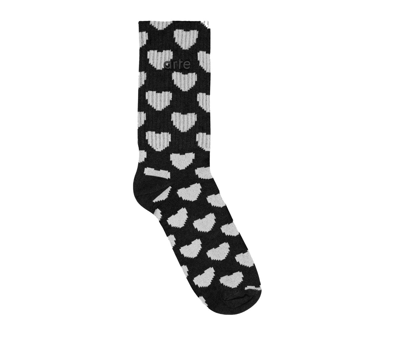 Arte Antwerp Allover Socks Logo - Black / White - One size -