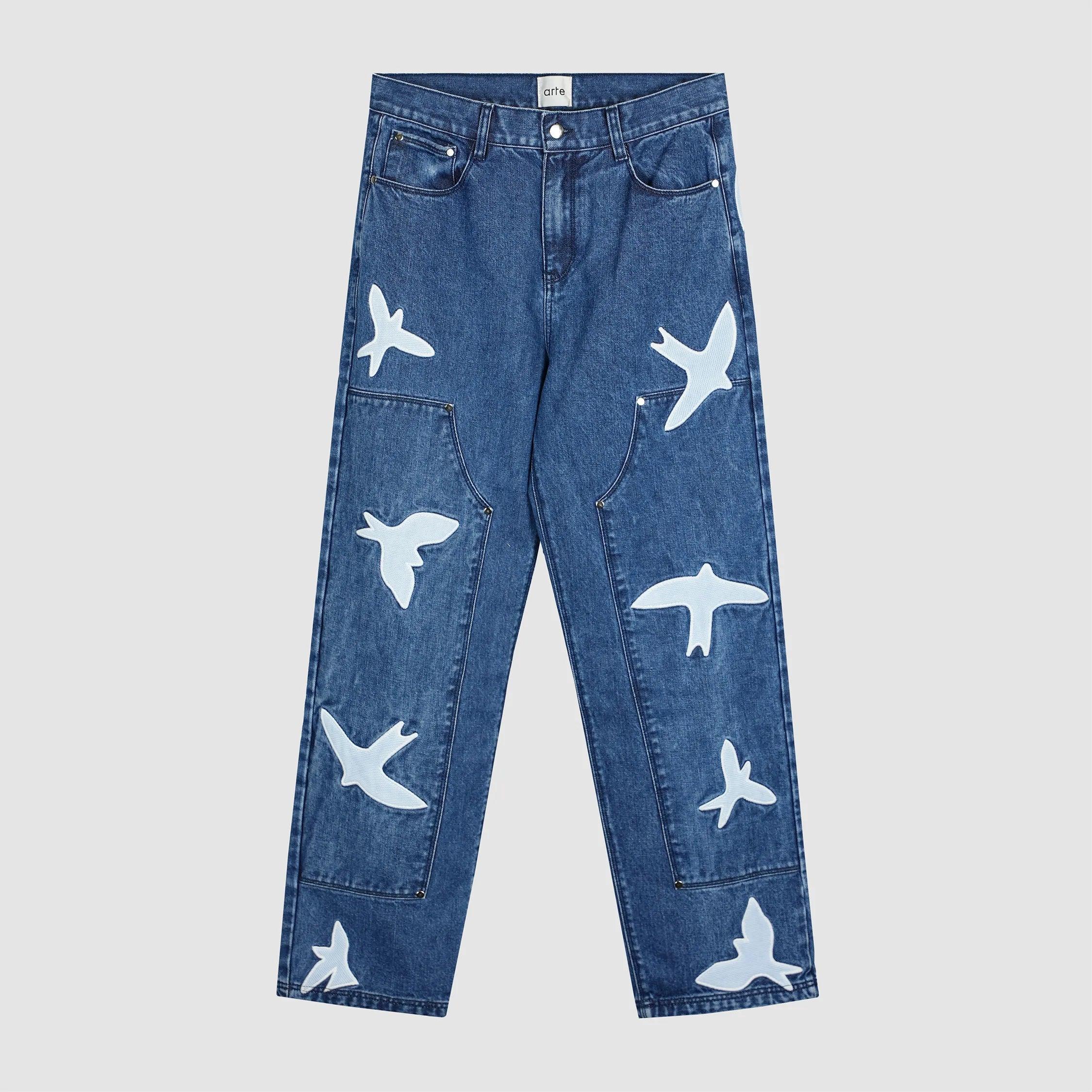 Arte Antwerp Parker Birds Pant - Washed Blue - Pants
