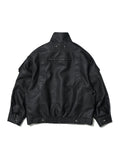 Partimento Vintage Leather Bomber Jacket Black