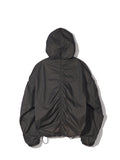 Partimento Puckering Sheer Hood Zip-up Charcoal