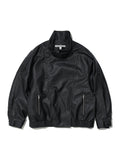 Partimento Vintage Leather Bomber Jacket Black