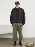 Partimento - Puckering Sheer Hood Zip-up Black