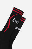 Wasted Paris Blade Socks - Black / Fire Red