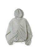 Partimento - Puckering Sheer Hood Zip-up Gray