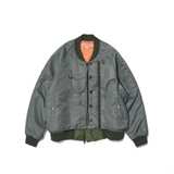 Partimento Detachable Layered Ma-1 Bomber Jacket Khaki Green