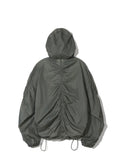 Partimento - Puckering Sheer Hood Zip-up Khaki