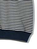 Partimento Stripe Pullover Half Tee - Navy