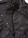 Partimento Vintage Leather Bomber Jacket Dark Brown
