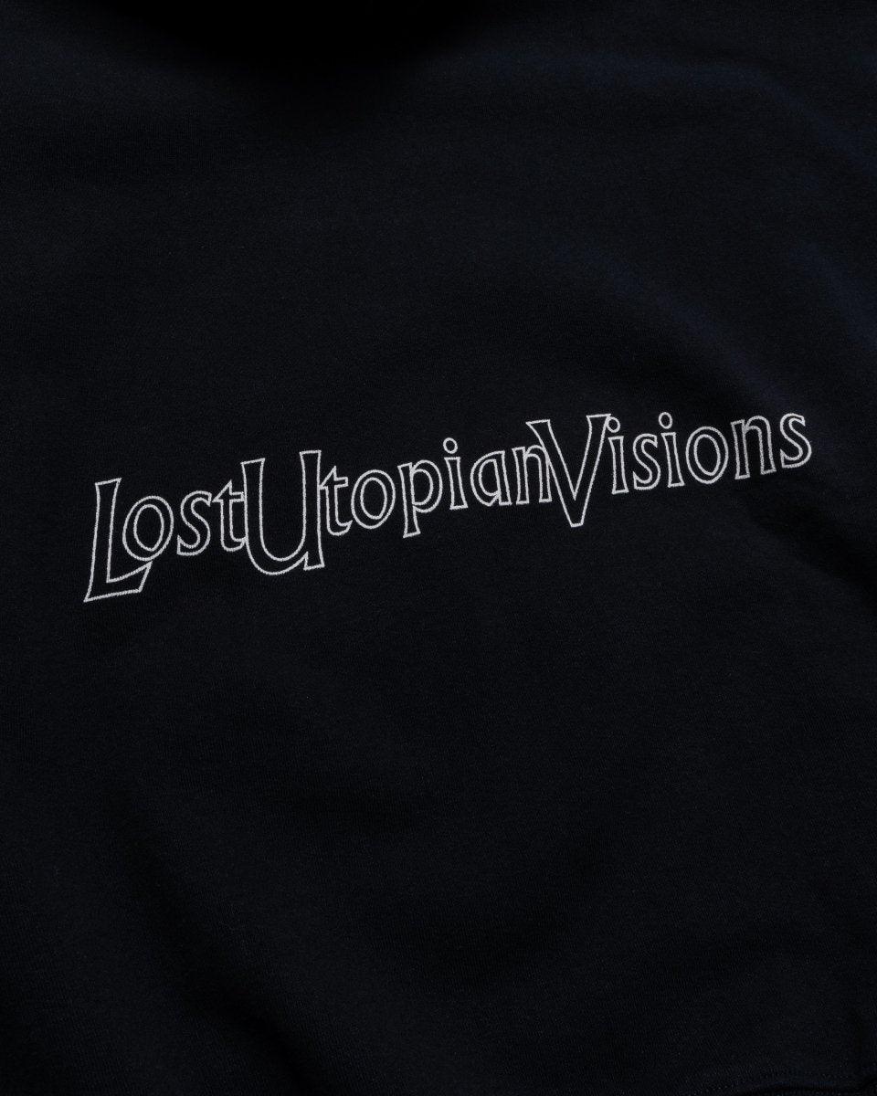 Lost Utopian Visions LUV outline hoodie - Black - SUPERCONSCIOUS BERLIN