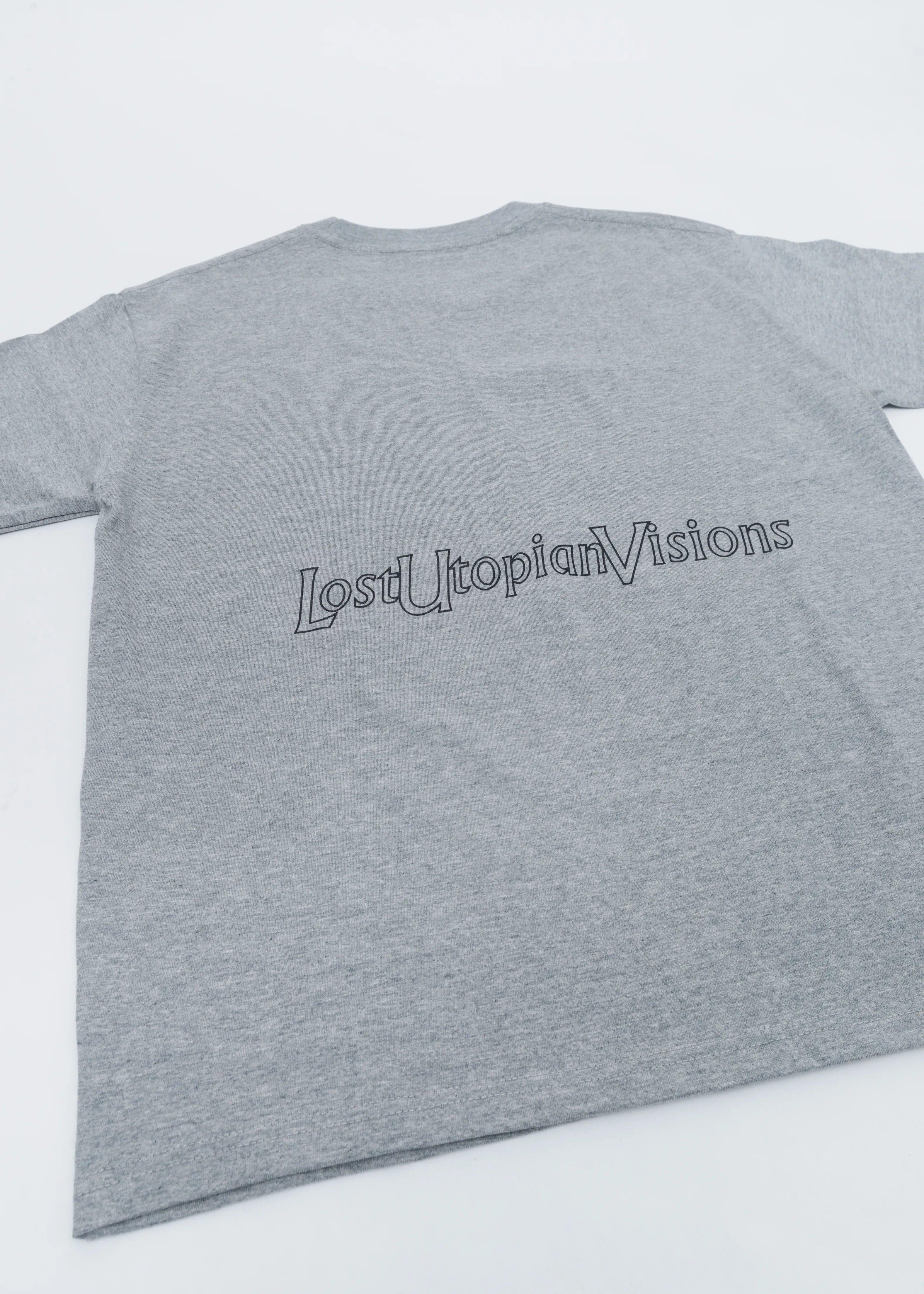 Lost Utopian Visions LUV Outline logo SS tee - Misty - SUPERCONSCIOUS BERLIN