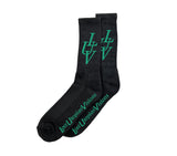 Lost Utopian Visions LUV Paris Socks - Black / Green - OS -